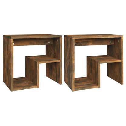 815178 vidaXL Bed Cabinets 2 pcs Smoked Oak 40x30x40 cm Engineered Wood
