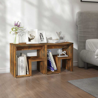 815178 vidaXL Bed Cabinets 2 pcs Smoked Oak 40x30x40 cm Engineered Wood