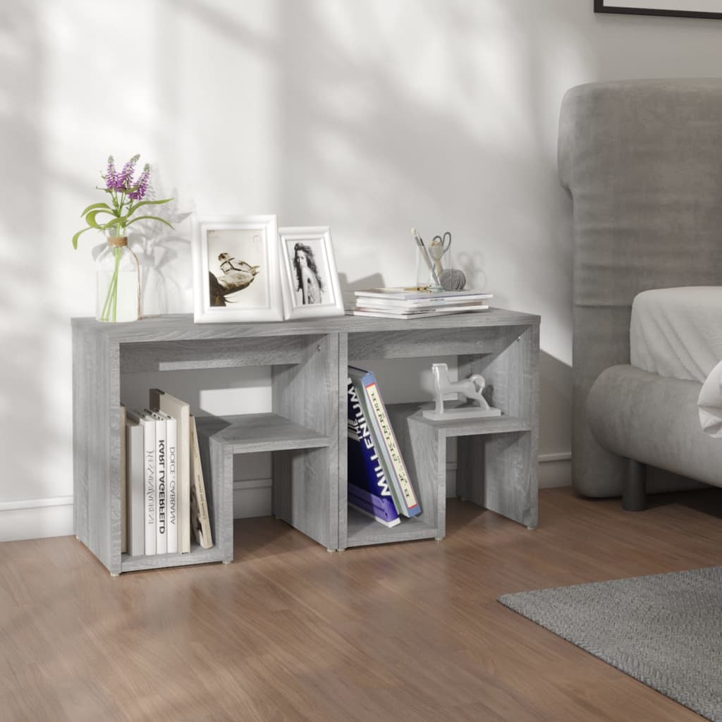 vidaXL Bed Cabinets 2 pcs Grey Sonoma 40x30x40 cm Engineered Wood
