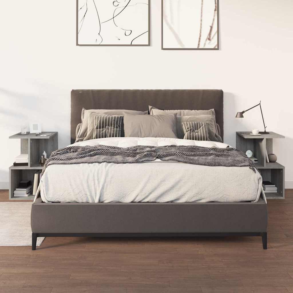 vidaXL Bedside Cabinets 2 pcs Grey Sonoma 35x35x55 cm Engineered Wood