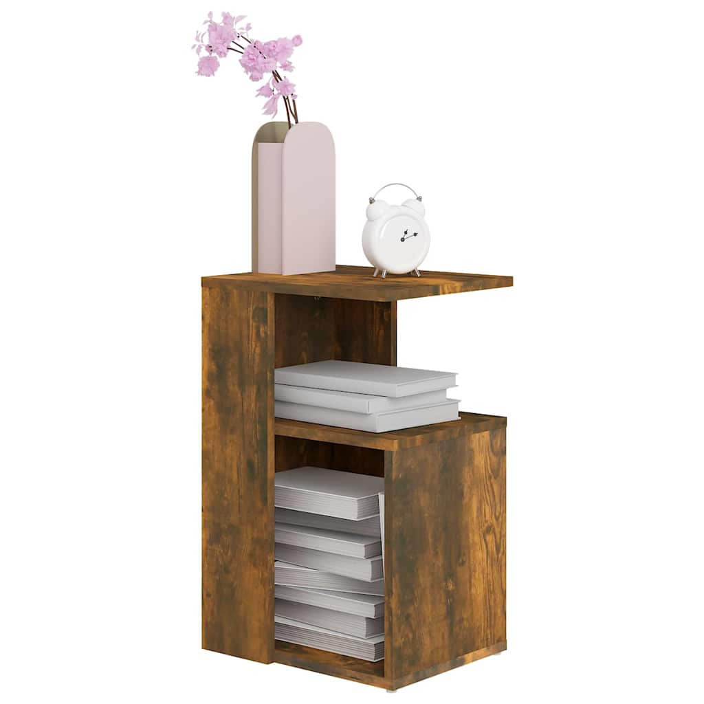 815189 vidaXL Side Table Smoked Oak 36x30x56 cm Engineered Wood