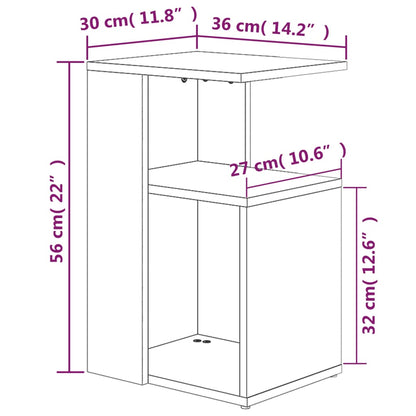 vidaXL Side Table Grey Sonoma 36x30x56 cm Engineered Wood