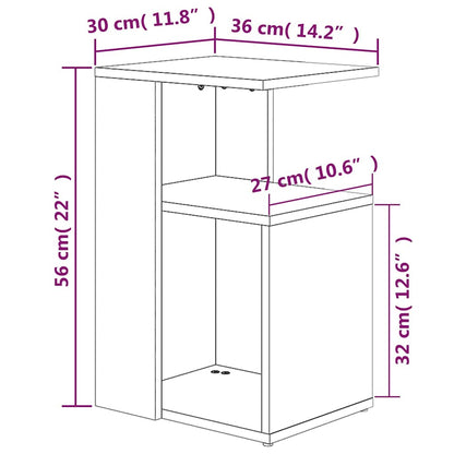 815190 vidaXL Side Table Grey Sonoma 36x30x56 cm Engineered Wood