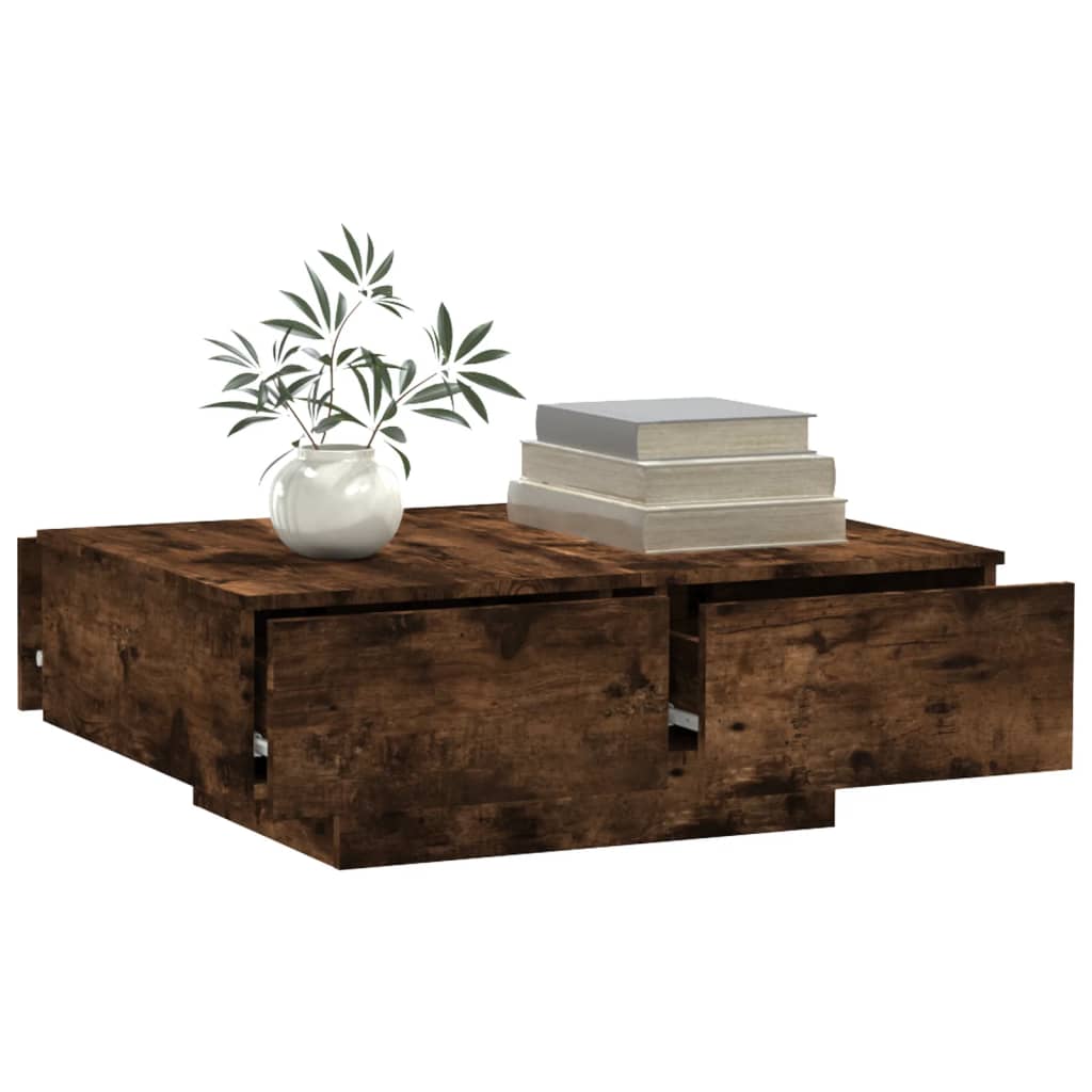 vidaXL Coffee Table Smoked Oak 90x60x31 cm Engineered Wood
