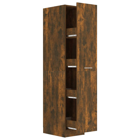 815201 vidaXL Apothecary Cabinet Smoked Oak 30x42,5x150 cm Engineered Wood
