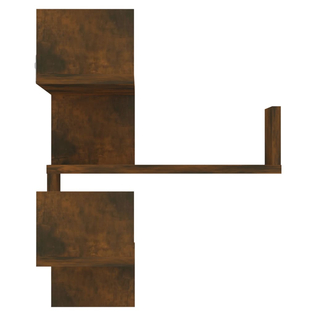 vidaXL Wall corner shelves Wall-Mounted Smoked Oak 40 x 40 x 49.5 cm