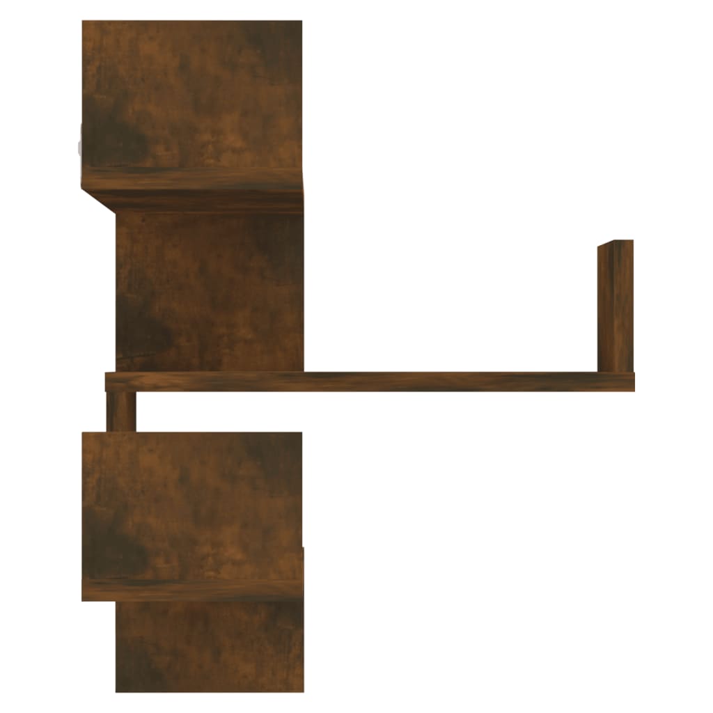 vidaXL Wall Corner Shelves 2 pcs Smoked Oak 40x40x50 cm Engineered Wood