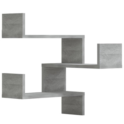 815207 vidaXL Wall Corner Shelves 2 pcs Grey Sonoma 40x40x50 cm Engineered Wood