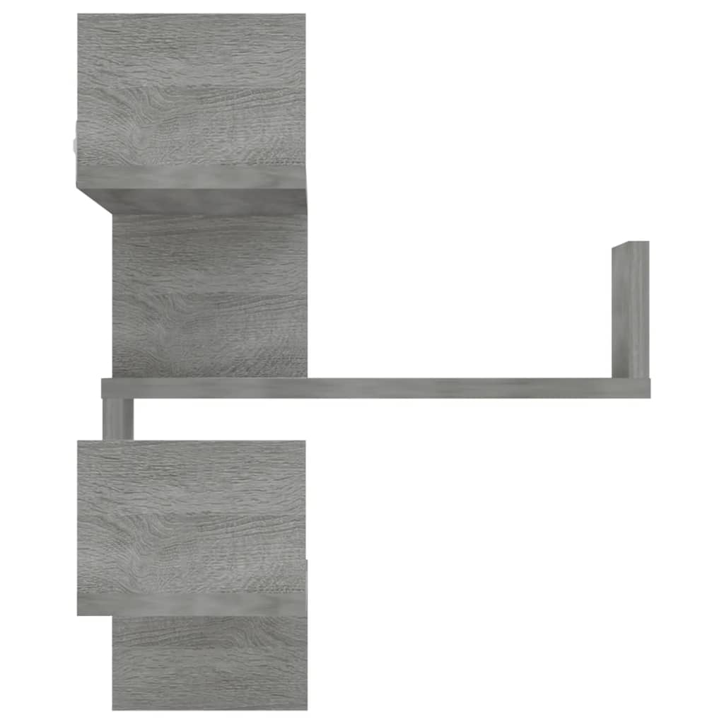 815207 vidaXL Wall Corner Shelves 2 pcs Grey Sonoma 40x40x50 cm Engineered Wood