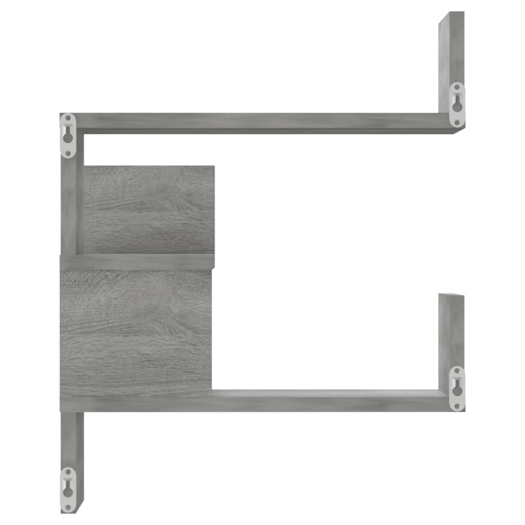 815207 vidaXL Wall Corner Shelves 2 pcs Grey Sonoma 40x40x50 cm Engineered Wood