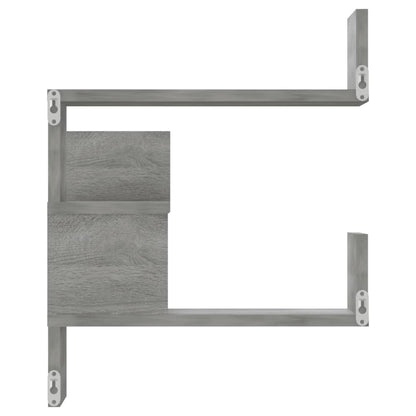815207 vidaXL Wall Corner Shelves 2 pcs Grey Sonoma 40x40x50 cm Engineered Wood