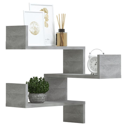 815207 vidaXL Wall Corner Shelves 2 pcs Grey Sonoma 40x40x50 cm Engineered Wood