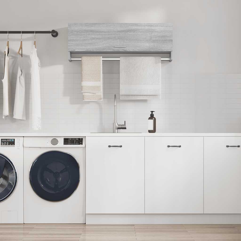 815214 vidaXL Wardrobe Grey Sonoma 100x32,5x35 cm Engineered Wood