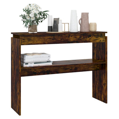 vidaXL Console Table Smoked Oak 102x30x80 cm Engineered Wood