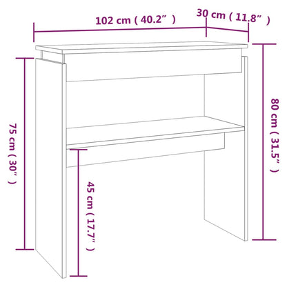815219 vidaXL Console Table Smoked Oak 102x30x80 cm Engineered Wood