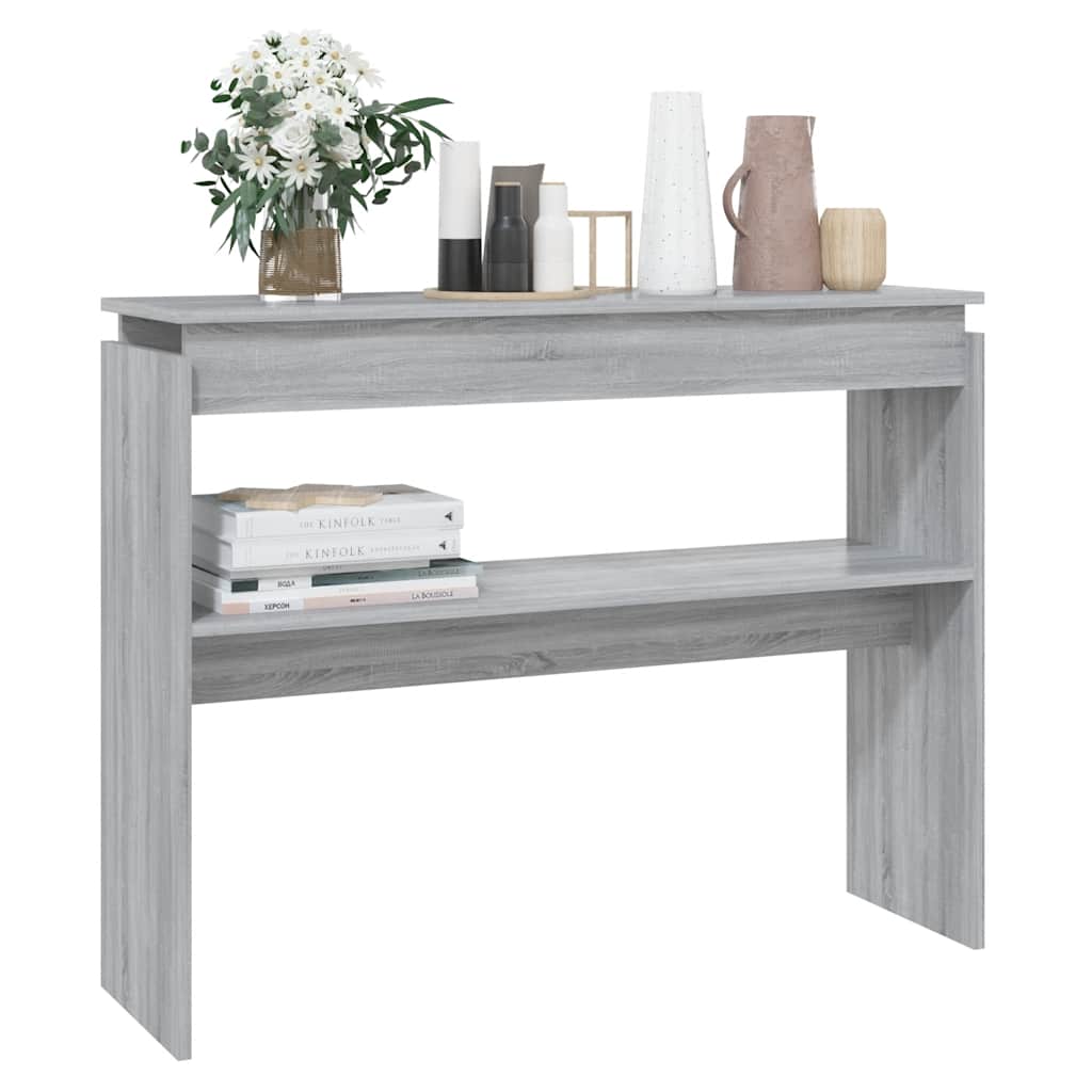 815220 vidaXL Console Table Grey Sonoma 102x30x80 cm Engineered Wood
