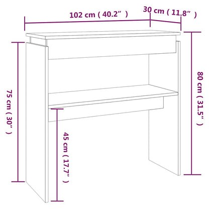 815220 vidaXL Console Table Grey Sonoma 102x30x80 cm Engineered Wood