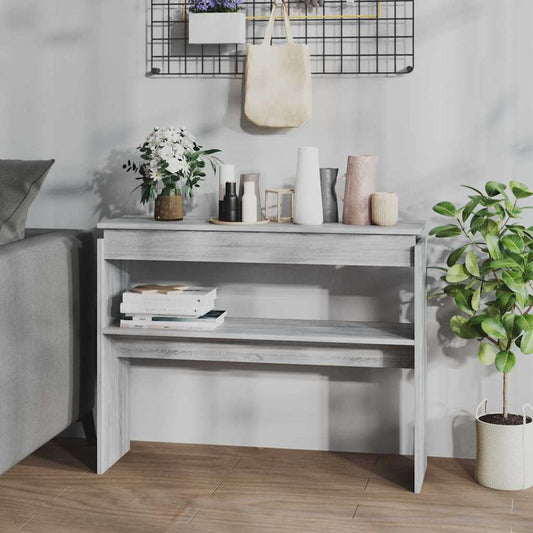 815220 vidaXL Console Table Grey Sonoma 102x30x80 cm Engineered Wood