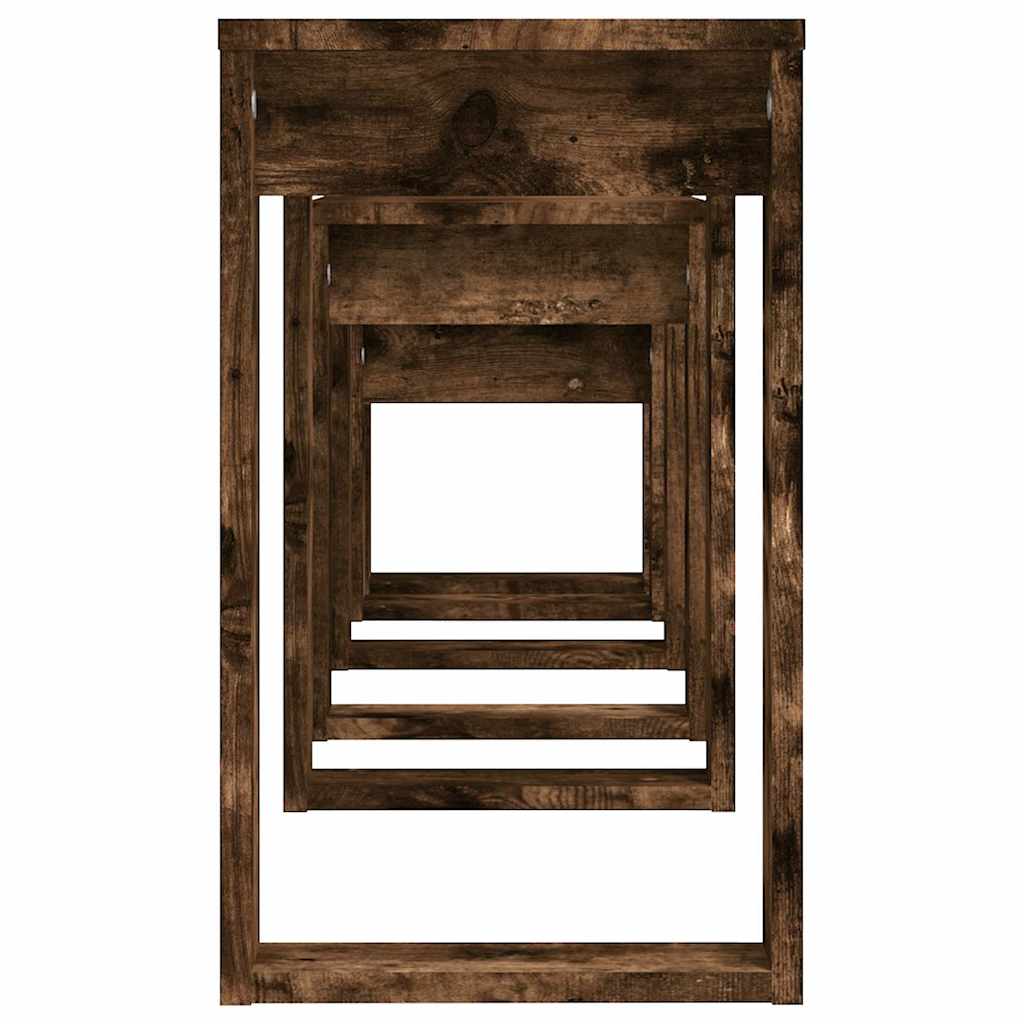 815222 vidaXL Nesting Tables 3 pcs Smoked Oak Engineered Wood