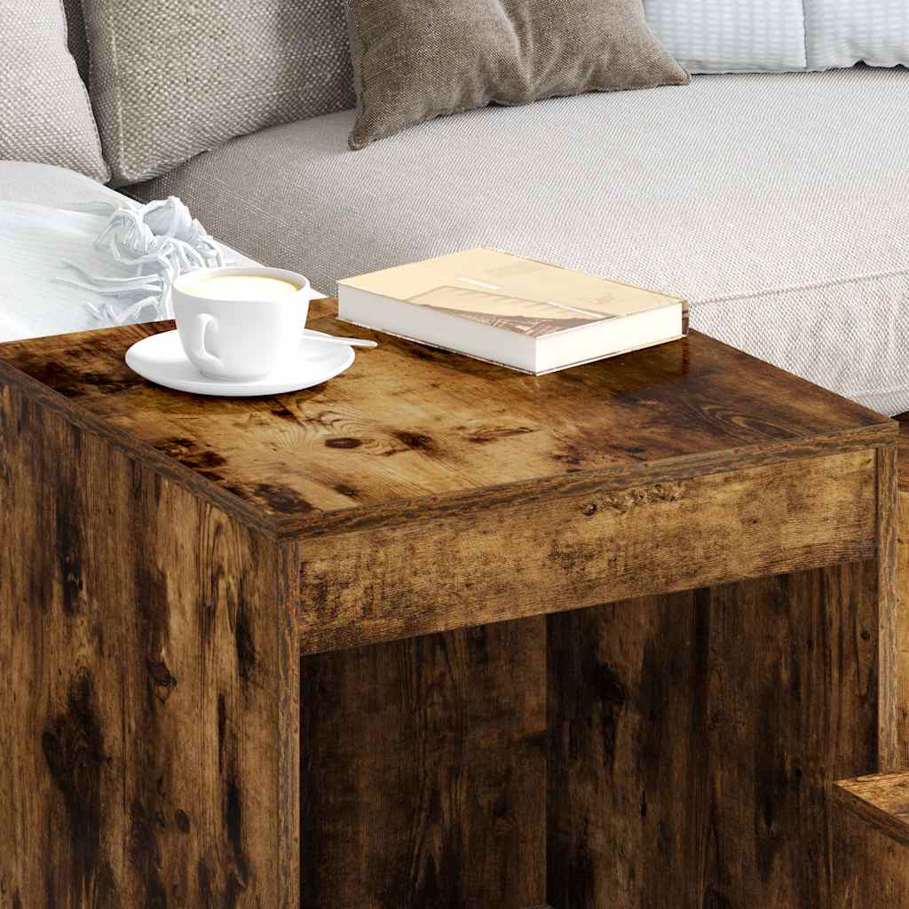 vidaXL Nesting Tables 3 pcs Smoked Oak Engineered Wood