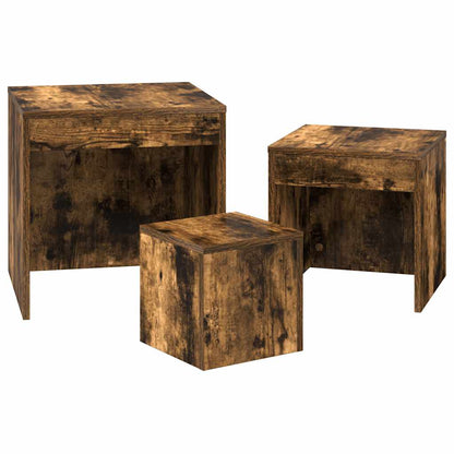 vidaXL Nesting Tables 3 pcs Smoked Oak Engineered Wood