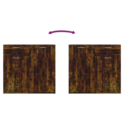 vidaXL Sideboard Smoked Oak 80x36x75 cm Engineered Wood