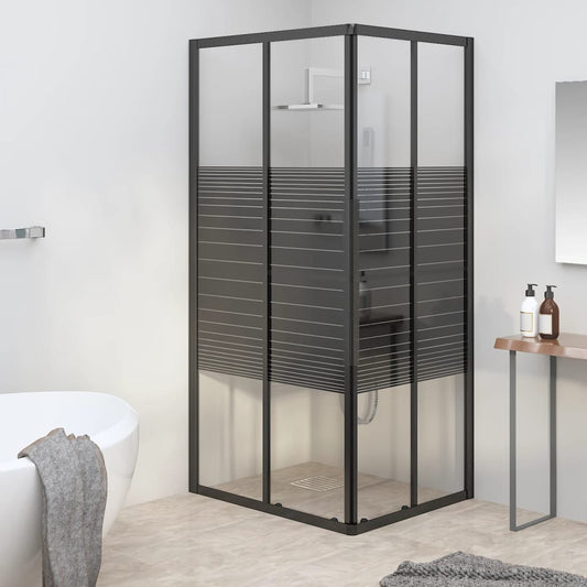 vidaXL Stripe Shower Cabin ESG 80x70x180 cm Black