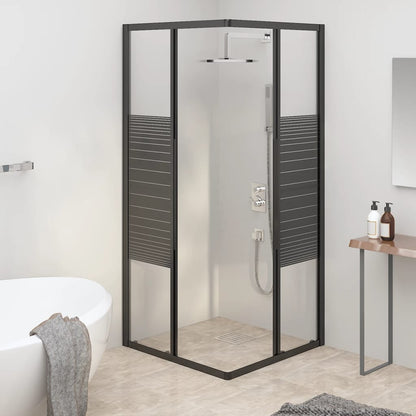 vidaXL Stripe Shower Cabin ESG 80x80x180 cm Black