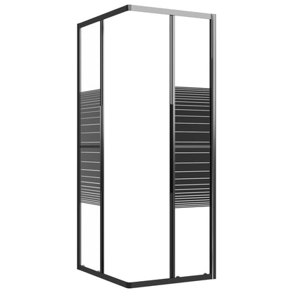 vidaXL Stripe Shower Cabin ESG 90x70x180 cm Black