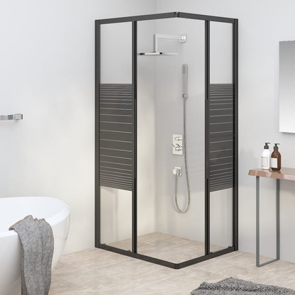 vidaXL Stripe Shower Cabin ESG 90x70x180 cm Black