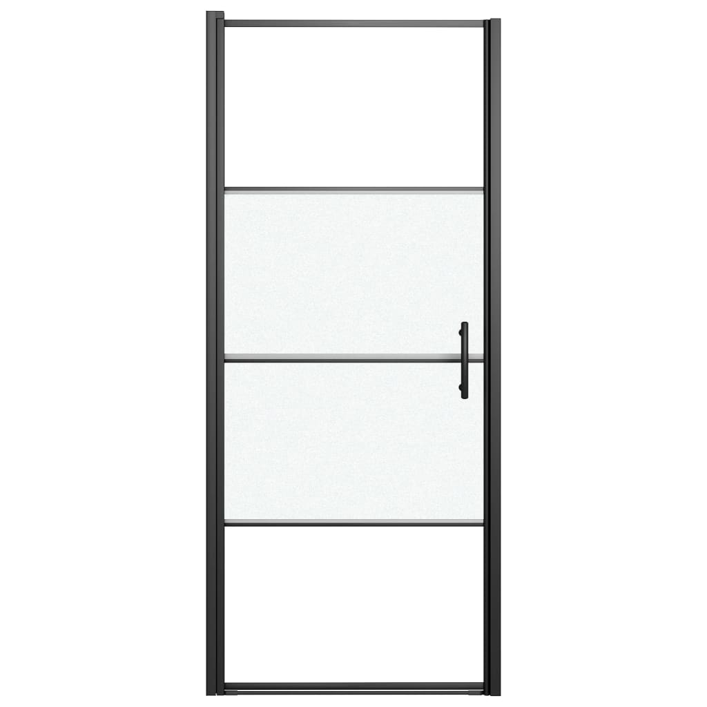 vidaXL Shower Door 81x195 cm Half Frosted Tempered Glass Black