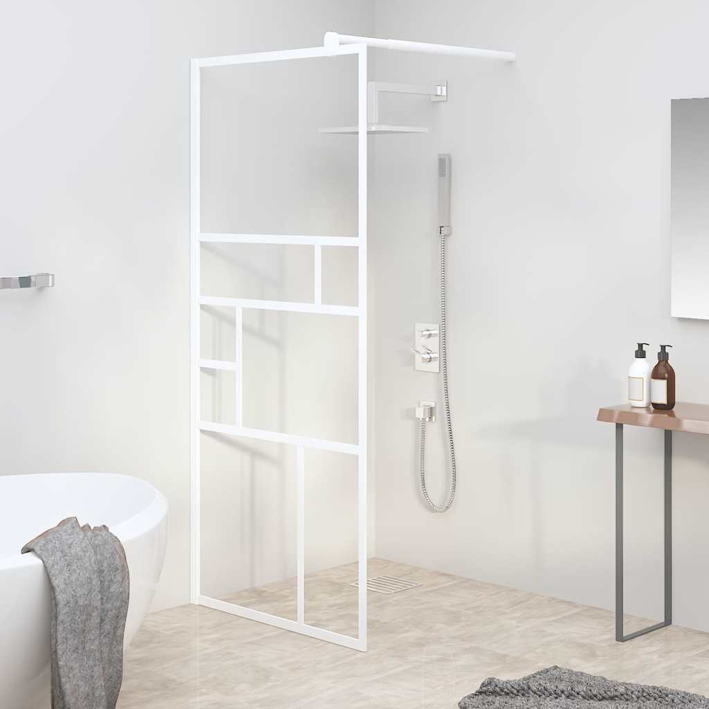 vidaXL Walk-in Shower Wall 80x195 cm ESG Glass White