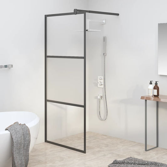 vidaXL Shower walls Black 80 x 195 cm Glass and Aluminium