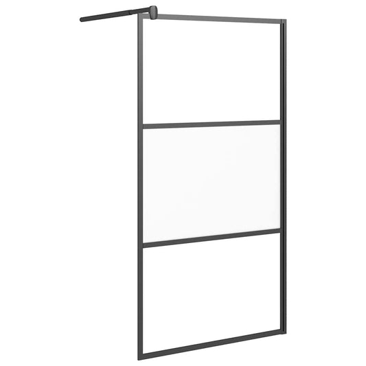 vidaXL Shower walls Black 100 x 195 cm Glass and Aluminium