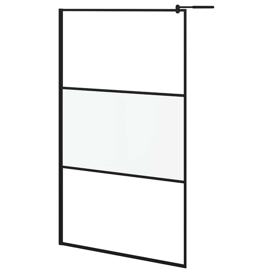 vidaXL Shower walls Black 115 x 195 cm Glass and Aluminium
