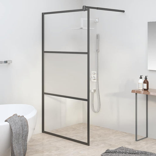 vidaXL Shower walls Black 115 x 195 cm Glass and Aluminium