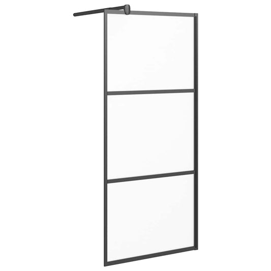 vidaXL Shower walls Black 80 x 195 cm Glass and Aluminium
