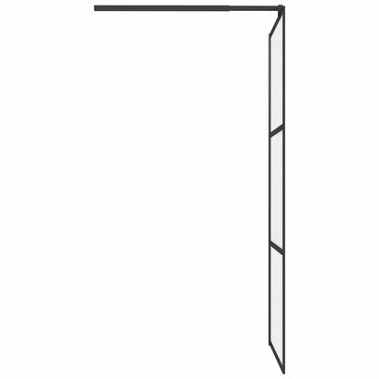 vidaXL Walk-in Shower Wall 80x195 cm Frosted ESG Glass Black