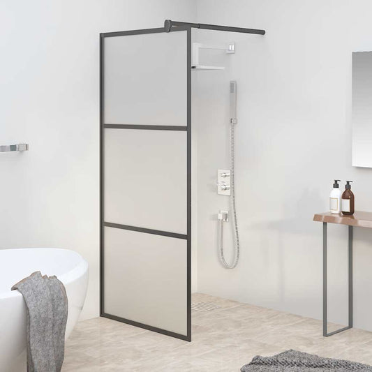vidaXL Shower walls Black 80 x 195 cm Glass and Aluminium