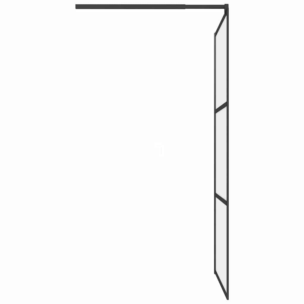 vidaXL Walk-in Shower Wall 100x195 cm Frosted ESG Glass Black