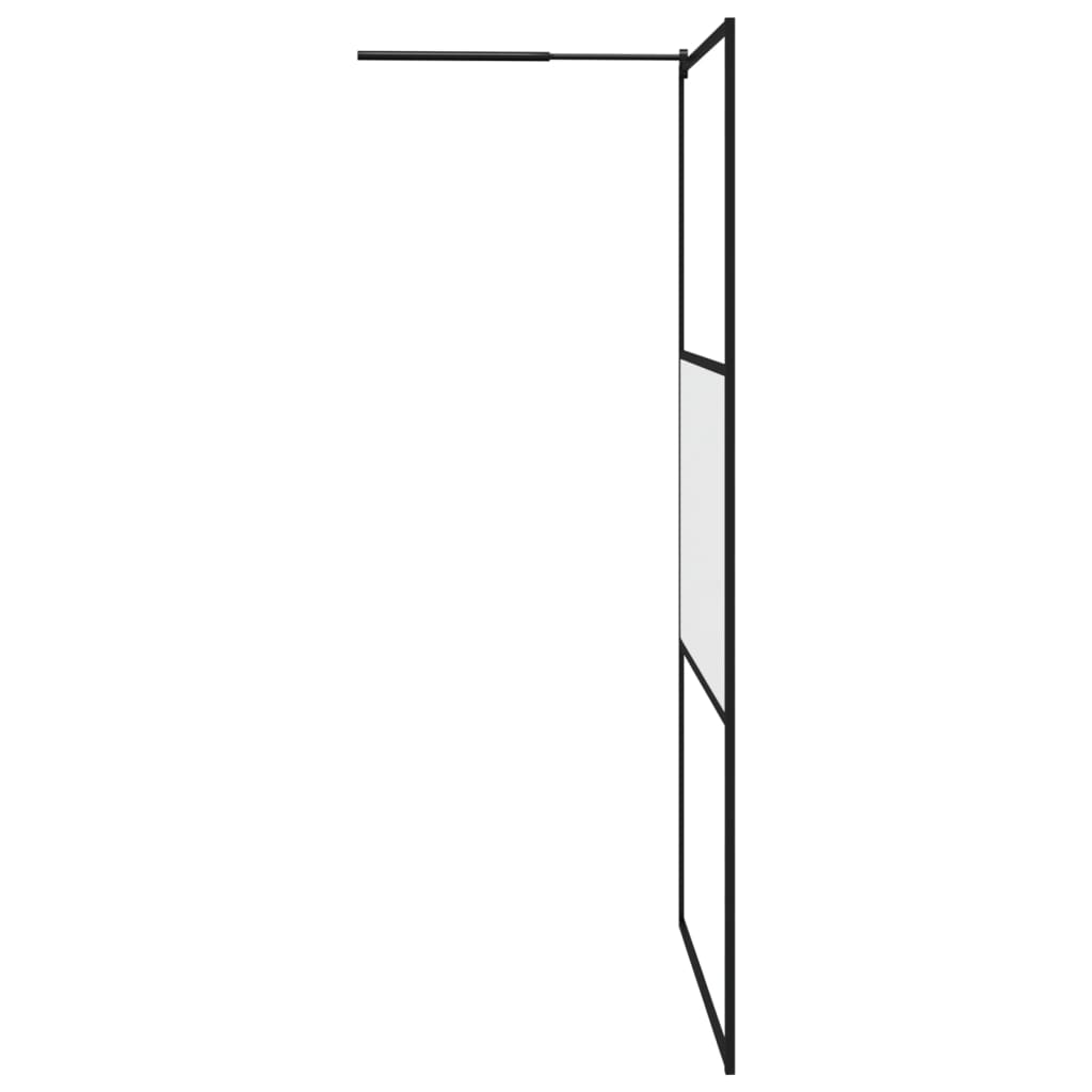 vidaXL Walk-in Shower Wall 115x195 cm Frosted ESG Glass Black