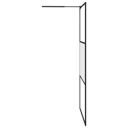 vidaXL Walk-in Shower Wall 115x195 cm Frosted ESG Glass Black