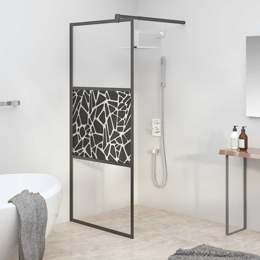 vidaXL Shower walls Black 80 x 195 cm Glass and Aluminium