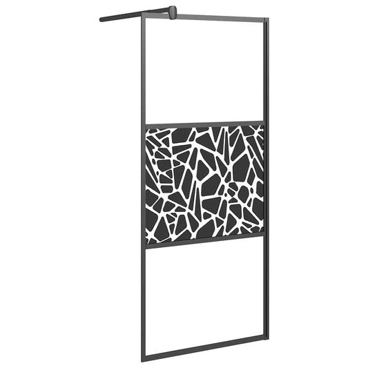 vidaXL Shower walls Black 90 x 195 cm Glass and Aluminium