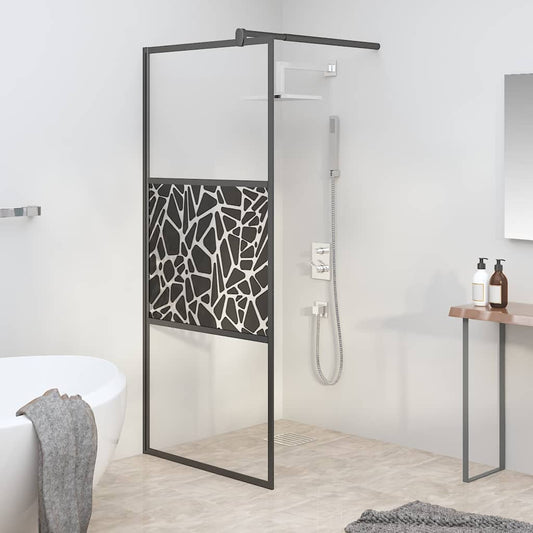 vidaXL Shower walls Black 90 x 195 cm Glass and Aluminium