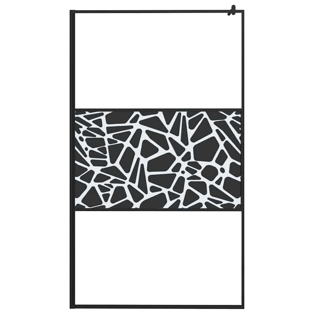 vidaXL Shower walls Black 115 x 195 cm Glass and Aluminium