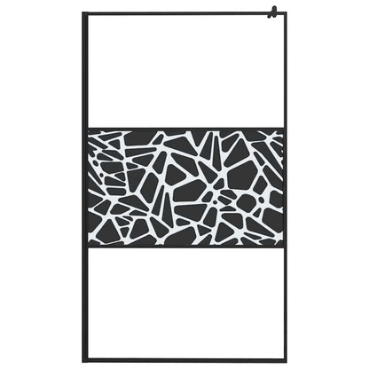 vidaXL Shower walls Black 115 x 195 cm Glass and Aluminium