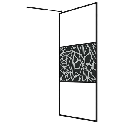 vidaXL Shower walls Black 115 x 195 cm Glass and Aluminium