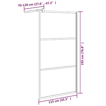 vidaXL Shower walls Black 115 x 195 cm Glass and Aluminium