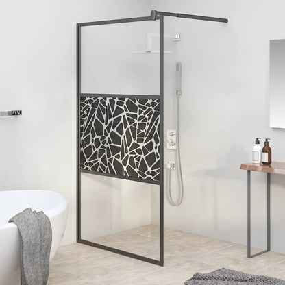 vidaXL Shower walls Black 115 x 195 cm Glass and Aluminium